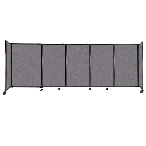 Versare StraightWall Sliding Portable Partition 11'3" x 4' Slate Fabric 1448519 - main
